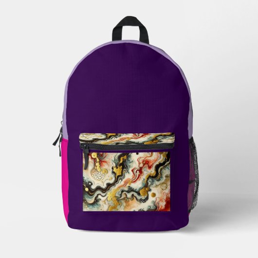 Goldene Flüsse Bedrukte Rugzak (Voorkant)