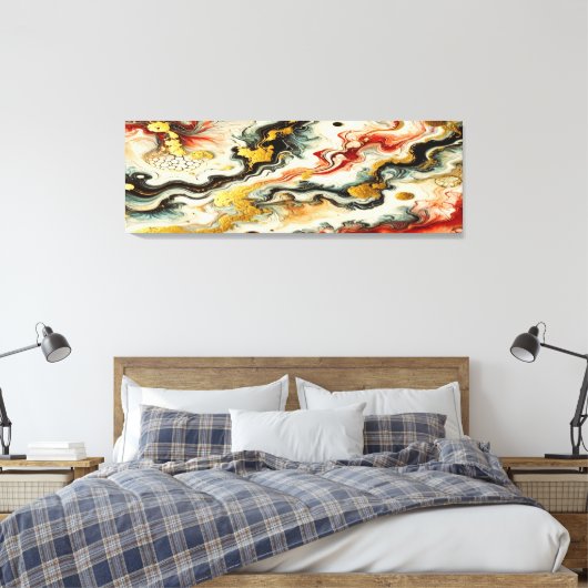 Goldene Flüsse Canvas Afdruk (Insitu (Slaapkamer))