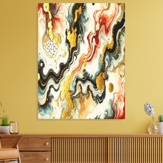 Goldene Flüsse Canvas Afdruk (Insitu (Woonkamer))