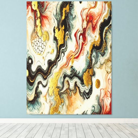 Goldene Flüsse Canvas Afdruk (Insitu (Houten vloer))