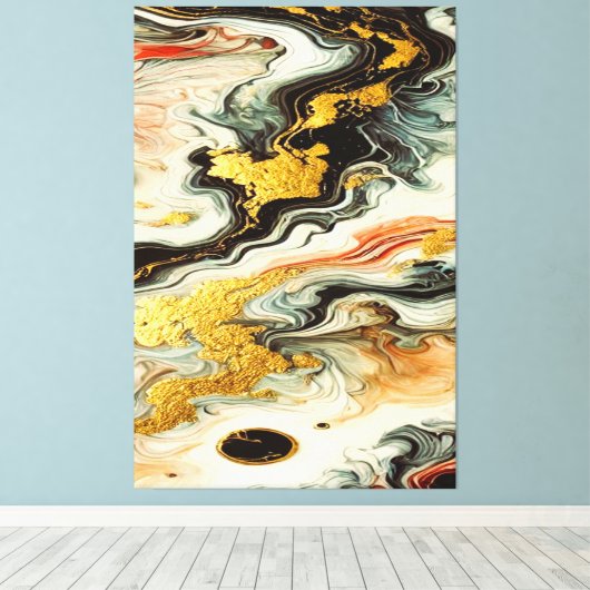 Goldene Flüsse  Canvas Afdruk (Insitu (Houten vloer))