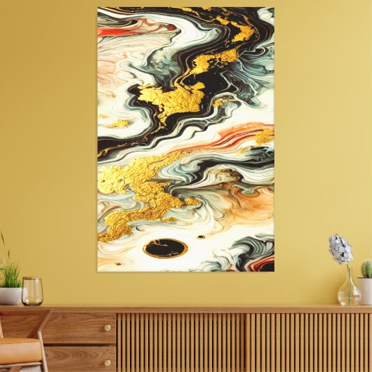 Goldene Flüsse  Canvas Afdruk (Insitu (Woonkamer))