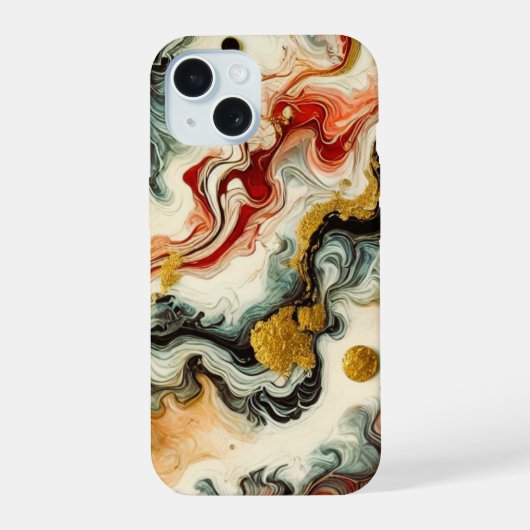 Goldene Flüsse iPhone 15 Case (Achterkant)