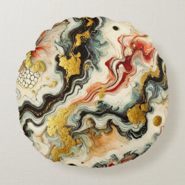 Goldene Flüsse Rond Kussen