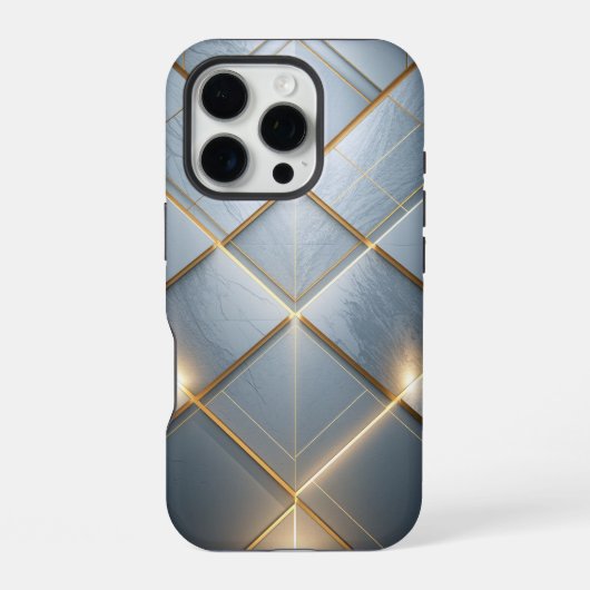Goldene Geometrie Marmor Luxus Muster iPhone Hoesje (Achterkant)