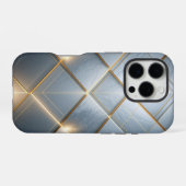Goldene Geometrie Marmor Luxus Muster iPhone Hoesje (Achterkant horizontaal)
