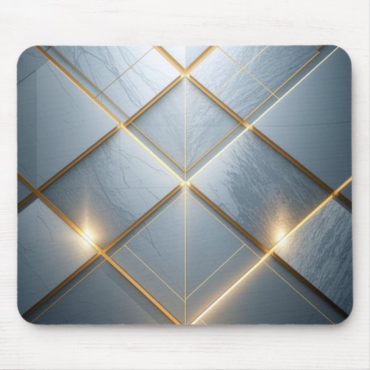 Goldene Geometrie Marmor Luxus Muster Muismat (Voorkant)
