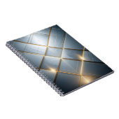 Goldene Geometrie Marmor Luxus Muster Notitieboek (Rechterzijde)