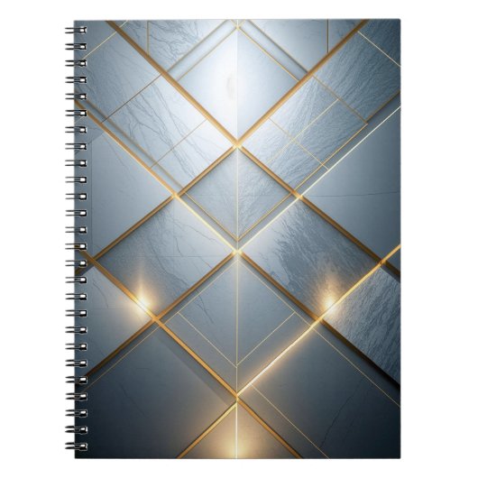 Goldene Geometrie Marmor Luxus Muster Notitieboek (Voorkant)