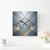 Goldene Geometrie Marmor Luxus Muster Vierkante Klok (Huis)