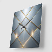 Goldene Geometrie Marmor Luxus Muster Vierkante Klok (Hoek)