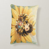 Goldene Hummel im Blütentanz1 Accent Kussen (Achterkant (Verticaal))
