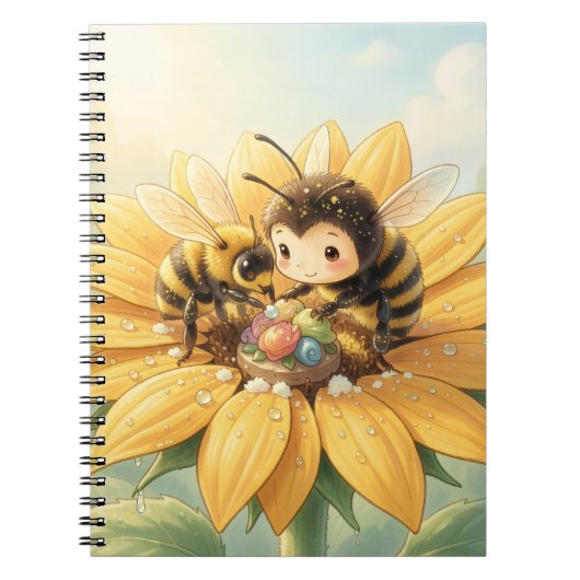 Goldene Hummel im Blütentanz1 Notitieboek (Voorkant)