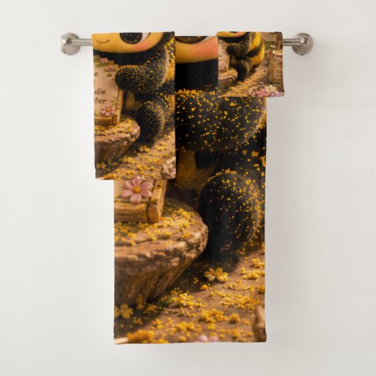 Goldene Hummel im Blütentanz.10 Bad Handdoek (Insitu)
