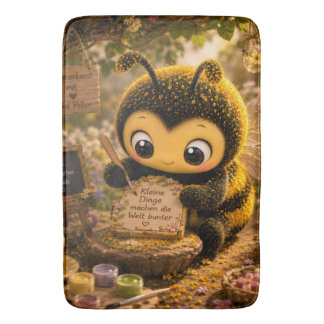 Goldene Hummel im Blütentanz.10 Badmat