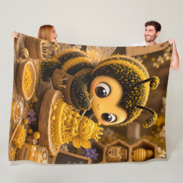 Goldene Hummel im Blütentanz.12 Fleece Deken
