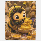 Goldene Hummel im Blütentanz.12 Fleece Deken (Voorkant)