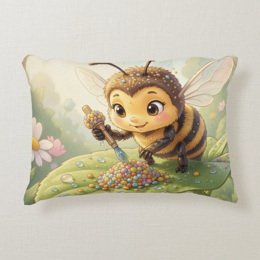 Goldene Hummel im Blütentanz.2 Accent Kussen (Voorkant)