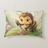 Goldene Hummel im Blütentanz.2 Accent Kussen (Achterkant)
