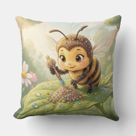 Goldene Hummel im Blütentanz.2 Kussen (Voorkant)