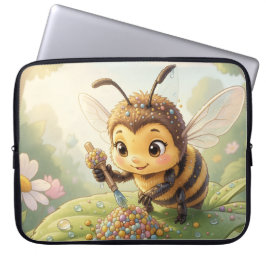 Goldene Hummel im Blütentanz.2 Laptop Sleeve