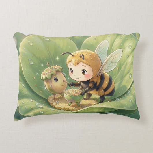 Goldene Hummel im Blütentanz.3 Accent Kussen (Voorkant)