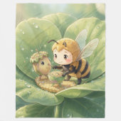 Goldene Hummel im Blütentanz.3 Fleece Deken (Voorkant)