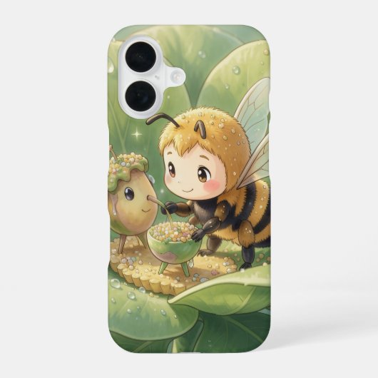 Goldene Hummel im Blütentanz.3 iPhone 16 Hoesje (Achterkant)