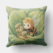 Goldene Hummel im Blütentanz.3 Kussen (Achterkant)