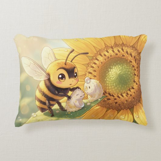 Goldene Hummel im Blütentanz.4 Accent Kussen (Voorkant)
