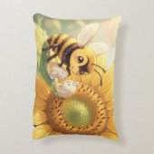 Goldene Hummel im Blütentanz.4 Accent Kussen (Achterkant (Verticaal))