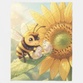 Goldene Hummel im Blütentanz.4 Fleece Deken (Voorkant)