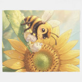 Goldene Hummel im Blütentanz.4 Fleece Deken (Voorkant (Horizontaal))