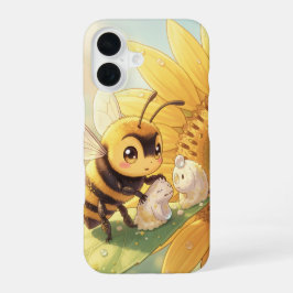 Goldene Hummel im Blütentanz.4 iPhone 16 Hoesje