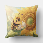 Goldene Hummel im Blütentanz.4 Kussen (Achterkant)