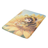 Goldene Hummel im Blütentanz.7 Badmat (Gekanteld)