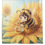 Goldene Hummel im Blütentanz.7 Douchegordijn (Voorkant)