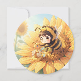 Goldene Hummel im Blütentanz.7 Feestdagenkaart