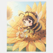 Goldene Hummel im Blütentanz.7 Fleece Deken (Voorkant)