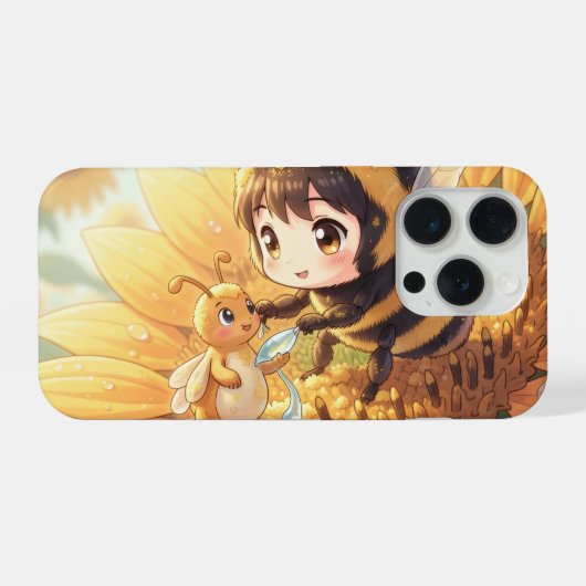 Goldene Hummel im Blütentanz.7 iPhone Hoesje (Achterkant horizontaal)