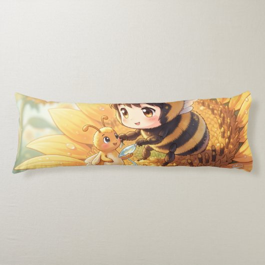 Goldene Hummel im Blütentanz.7 Lichaamskussen (Voorkant)