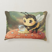 Goldene Hummel im Blütentanz Accent Kussen (Achterkant)