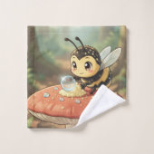 Goldene Hummel im Blütentanz Bad Handdoek (Wasdoekje)