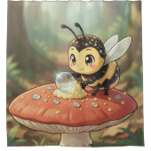 Goldene Hummel im Blütentanz Douchegordijn (Voorkant)