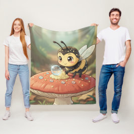 Goldene Hummel im Blütentanz Fleece Deken