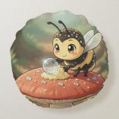 Goldene Hummel im Blütentanz  Rond Kussen (Achterkant)