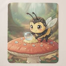 Goldene Hummel im Blütentanz Sherpa Deken