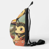 Goldene Hummel im Blütentanz Sling Bag (Rechts)