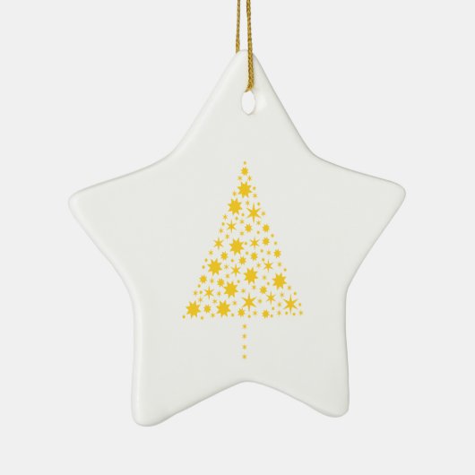 Goldene Sterne Weihnachtsbaum Keramisch Ornament (Rechts)
