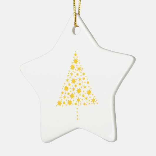 Goldene Sterne Weihnachtsbaum Keramisch Ornament (Links)